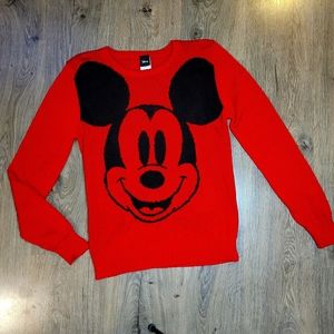 NWOT Disney Mickey Red Long Sleeve Sweater
